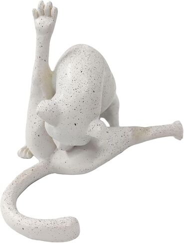 No Shame Cat Licking Butt Sculpture, Funny Cat Figurine Home Decor, Whimsical Kitty Ornaments Centerpiece, Artificial Resin Kitty Statues Decor Gifts for Cats Lovers, White Cat, 1 Piece in Saudi Arabia