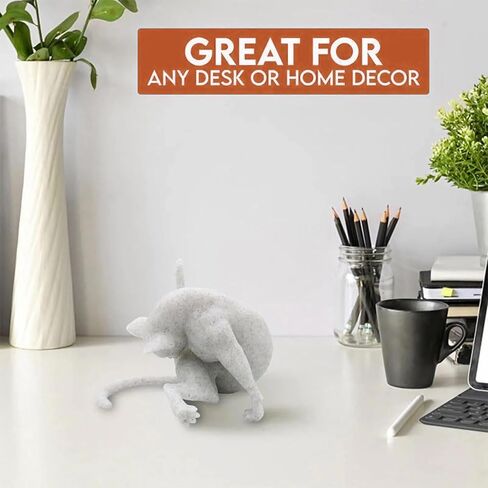 No Shame Cat Licking Butt Sculpture, Funny Cat Figurine Home Decor, Whimsical Kitty Ornaments Centerpiece, Artificial Resin Kitty Statues Decor Gifts for Cats Lovers, White Cat, 1 Piece in Saudi Arabia