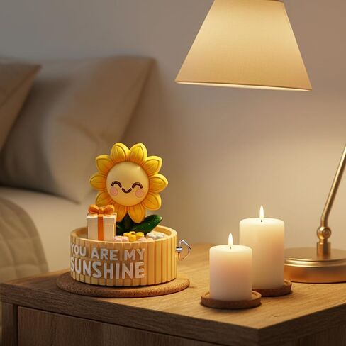 You are My Sunshine Wind-Up Music Box – Cute Sunflower Figurine, Mechanical Musical Ornament, Decorative Gift for Mom, Daughter, Girlfriend, Birthday & Home Décor in Saudi Arabia