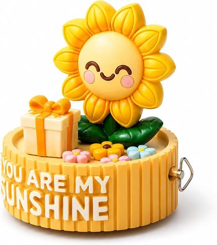 You are My Sunshine Wind-Up Music Box – Cute Sunflower Figurine, Mechanical Musical Ornament, Decorative Gift for Mom, Daughter, Girlfriend, Birthday & Home Décor in Saudi Arabia