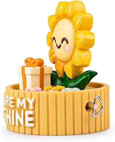 You are My Sunshine Wind-Up Music Box – Cute Sunflower Figurine, Mechanical Musical Ornament, Decorative Gift for Mom, Daughter, Girlfriend, Birthday & Home Décor in Saudi Arabia