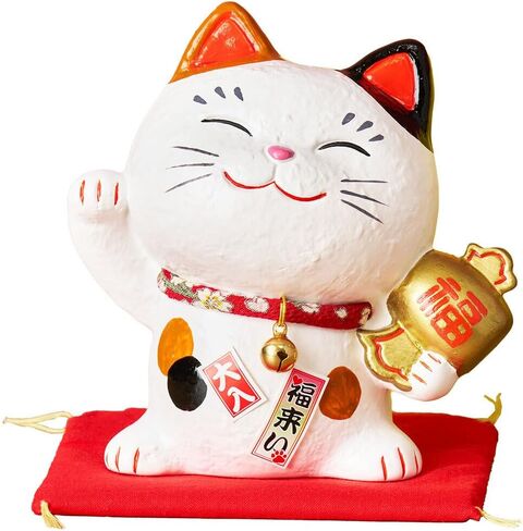 Lucky Cat Piggy Bank 5.0 in Japanese Good Luck Charm Ceramic SN-026-Z-US in Saudi Arabia