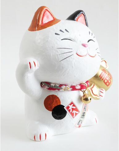 Lucky Cat Piggy Bank 5.0 in Japanese Good Luck Charm Ceramic SN-026-Z-US in Saudi Arabia