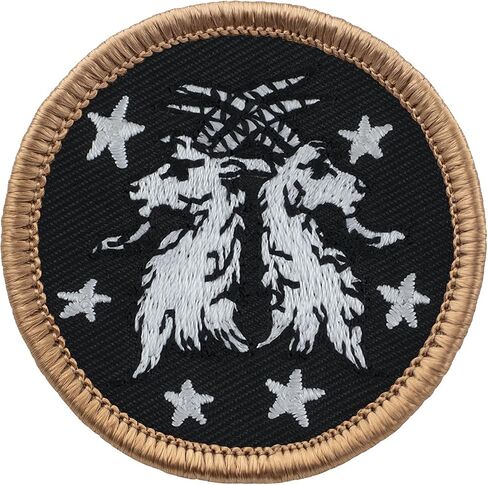 Goat Crest in Space Patrol Patch - 2" Diameter Round Embroidered Patch (Hook-Fastener) in Kuwait