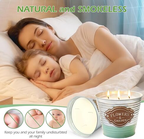 Citronella Candles Outdoor,2 Pack Large Citronella Candles,3-Wick Natural Soy Wax Lemongrass Candle,180 Hours Long Lasting Burning Outdoor Candle for Patio Yard Balcony Camping & Home Decor in Saudi Arabia