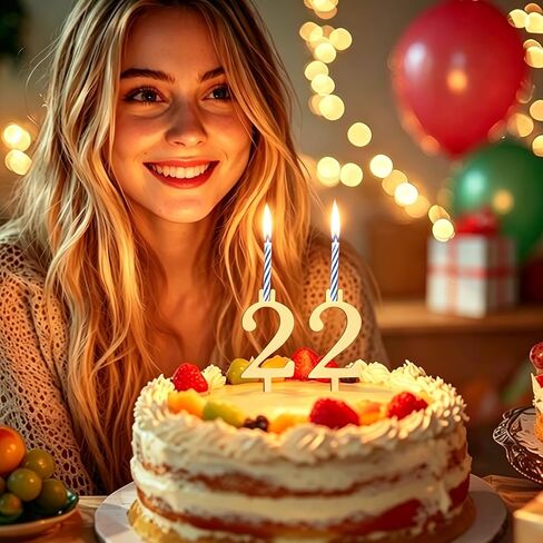 20Pcs Number Birthday Candle Holder Set 0-9, Reusable Stainless Steel Gold Cake Topper Decorations for Birthday Wedding Anniversary Parties Includes a Birthday Hat in Saudi Arabia