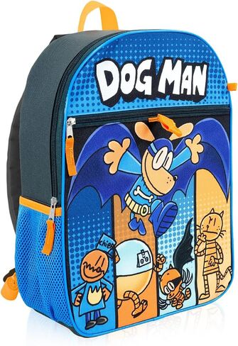 Bioworld Dog Man Backpack and Lunch Box for Boys - Bundle with 16" Backpack, Lunch Bag, Stickers, Water Bottle, More | Dog Man School Bag Set in Kuwait