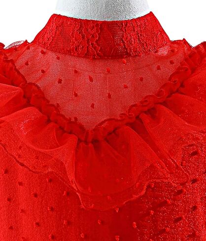 Lydia Deetz Costume Red Christmas Party Gothic Ghost Wedding Dress for Girls Kids Halloween Cosplay 4-12Y in Saudi Arabia