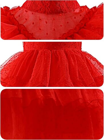 Lydia Deetz Costume Red Christmas Party Gothic Ghost Wedding Dress for Girls Kids Halloween Cosplay 4-12Y in Saudi Arabia