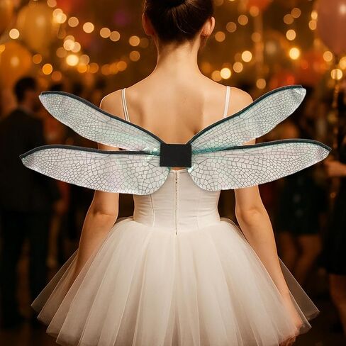 زي Colaxi Dragonfly Fairy Wing التنكري الجديد للأميرة Wing Cosplay للمناسبات والعطلات، أسود in Kuwait