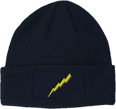 Custom Patch Beanie Flash Lightning Bolt Embroidery Acrylic in Kuwait