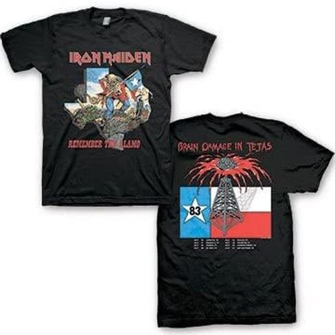 تي شيرت Iron Maiden للرجال تذكر The Alamo باللون الأسود | بضائع مرخصة رسميًا in Kuwait