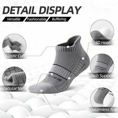 Ankle Socks For Men Size 9-13,Cotton low cut Socks,Compression Athletic Sport for Running Hiking Cycling With Heel Tab in Kuwait