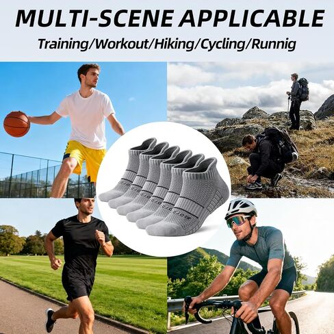 Ankle Socks For Men Size 9-13,Cotton low cut Socks,Compression Athletic Sport for Running Hiking Cycling With Heel Tab in Kuwait