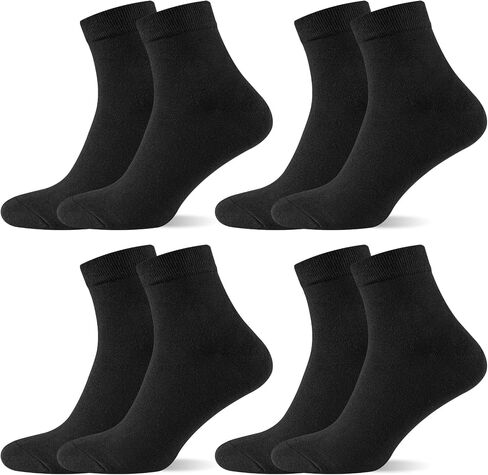 Eurzom 4 Pairs Silk Liner Ankle Socks for Men Women Lightweight Ankle No Show Moisture Wicking Socks for Adult Hiking Athletic Running Liner, Black, L in Kuwait
