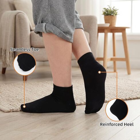Eurzom 4 Pairs Silk Liner Ankle Socks for Men Women Lightweight Ankle No Show Moisture Wicking Socks for Adult Hiking Athletic Running Liner, Black, L in Kuwait