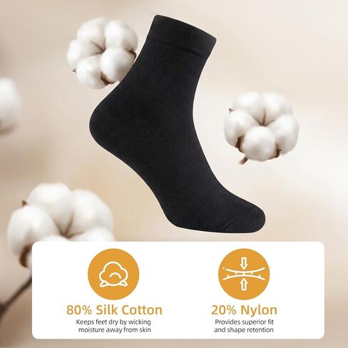 Eurzom 4 Pairs Silk Liner Ankle Socks for Men Women Lightweight Ankle No Show Moisture Wicking Socks for Adult Hiking Athletic Running Liner, Black, L in Kuwait