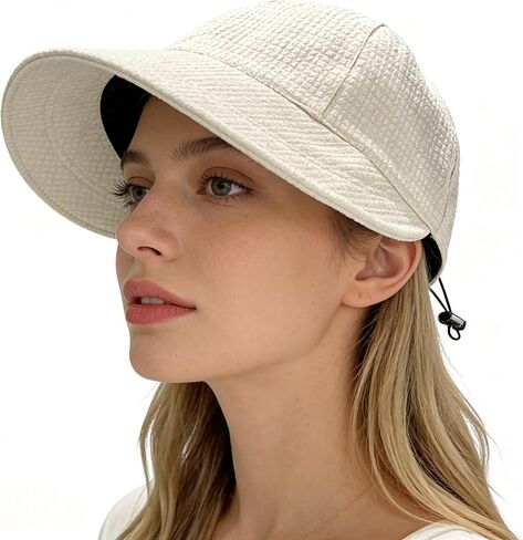Foldable Women's Sun Hat UPF 50+ UV Protection Wide Brim Fisherman Cap for Beach Outdoor in Saudi Arabia