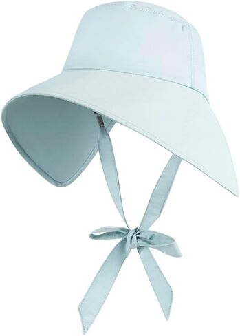 Wide Brim Sun Hats for Women Foldable Packable UV Protection Adjustable Bowknot Drawstring Beach Bucket Hat in Saudi Arabia