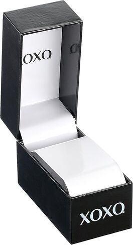 XOXO Women's Silver-Tone Analog Watch with Crystal Bezel and Aqua Blue Dial – Mesh Band Dress Watch with Faux Chrono Look Fits Wrists 5.5"-8" in Gift Box in Saudi Arabia