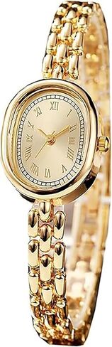 Watches for Women Elegant Oval Analog Quartz Wrist Watch with Metal Band Roman Numerals Dial Dainty Bracelet Women's Watch in Saudi Arabia