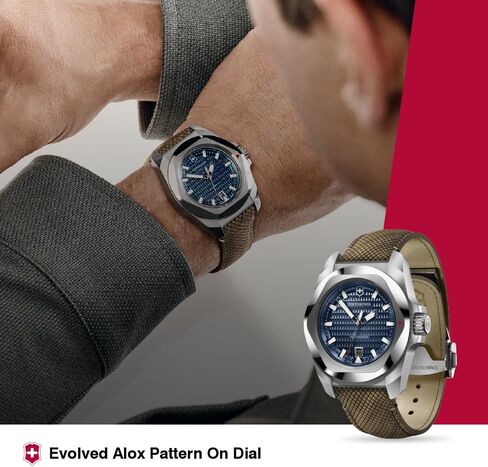 Victorinox 242018.1 I.N.O.X. Auto 41, SIR, BLE dial, BRN Structured str, Blue, Strap in Kuwait