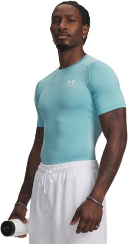 Under Armour Men's Armour HeatGear Compression Short-Sleeve T-Shirt, (425) Blue Haze / / White, X-Small in Kuwait