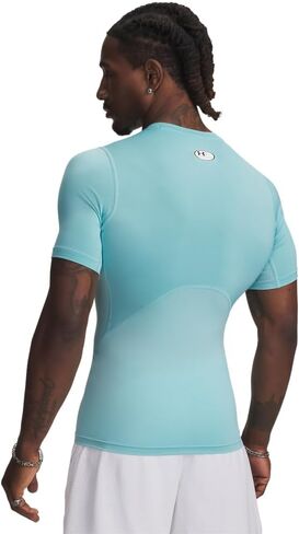 Under Armour Men's Armour HeatGear Compression Short-Sleeve T-Shirt, (425) Blue Haze / / White, X-Small in Kuwait
