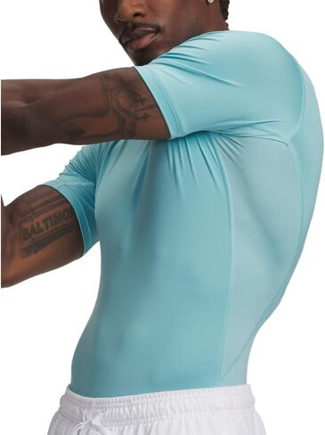 Under Armour Men's Armour HeatGear Compression Short-Sleeve T-Shirt, (425) Blue Haze / / White, X-Small in Kuwait
