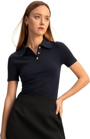LilySilk Womens Silk Shirt Ladies Classic Blouse with Short Sleeve and 3 Button Front Lightweight and Soft for Work Casual in Kuwait