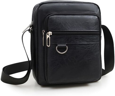 Mini Crossbody Bag Leather Shoulder Bag for Men Small Messenger Satchel Bag Purse Daypack in Kuwait
