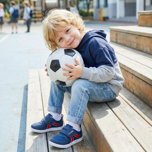 STQ KIDS Toddler Wide Toe Box Barefoot Shoes Boys and Girls Sneakers Tennis Walking Shoe Non Slip Lightweight Comfortable （ Navy & Navy Toddler Size 6 ） Two Pairs in Saudi Arabia