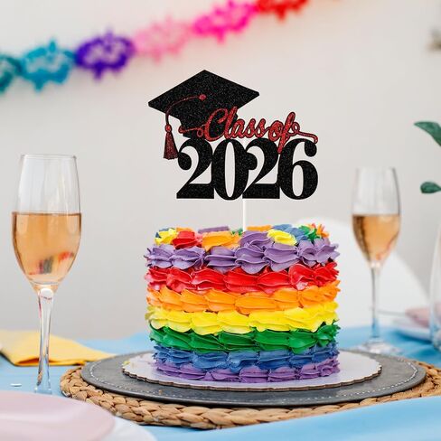 Class of 2025 Congratulations Cake Toppers Congrats Graduation Finally Finished Cake Decor Congrats Grad 2025 Graduation Party Decorations (Red) in Kuwait