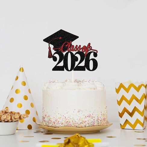 Class of 2025 Congratulations Cake Toppers Congrats Graduation Finally Finished Cake Decor Congrats Grad 2025 Graduation Party Decorations (Red) in Kuwait