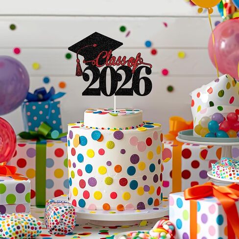 Class of 2025 Congratulations Cake Toppers Congrats Graduation Finally Finished Cake Decor Congrats Grad 2025 Graduation Party Decorations (Red) in Kuwait