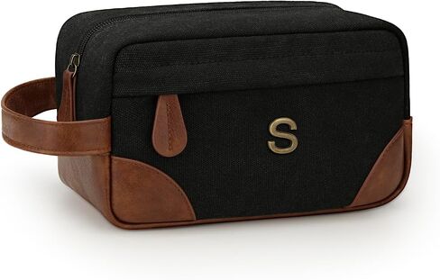 Personalized Gifts for Men Dad - Initial Travel Toiletry Bag Hanging Dopp Kit, Waterproof Shaving Bag with Large Capacity, Fathers Day Birthday Gifts for Him Dad Husband Boyfriend (M) in Saudi Arabia