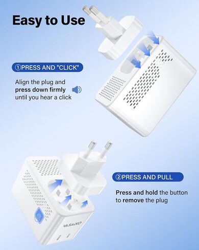 Voltage Converter US to Europe for Hair Dryers, 220V to 110V Voltage Converter for European Travel with 2 USB-A 2 USB-C Port & UK/AU/US/IT/European Travel Plug Adapters in Saudi Arabia