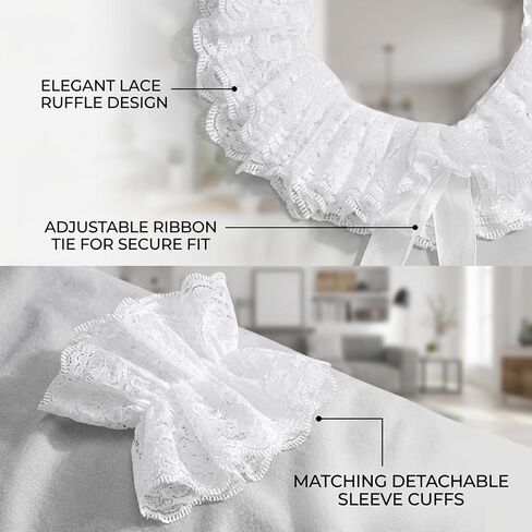 Clown Collar, Ruffle Collar, Jester Collar with Two Sleeve Cuffs, Costume Accessories for Party Events and Themed Performances, Three-Piece Set with Adjustable Design and Comfortable Fit in Saudi Arabia