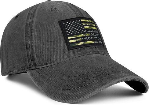 Camouflage American Flag Dad Baseball Cap in Kuwait