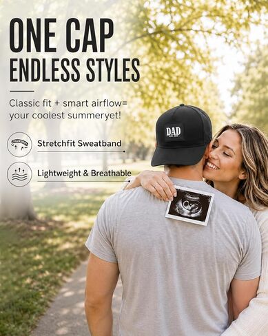 Dad Est 2026 Hat for Men, Adjustable Quick Dry Laser Cut Snapback Trucker Hat, Pregnancy Announcement for Husband, Fathers Day Birthday New Dad Gifts Black in Saudi Arabia