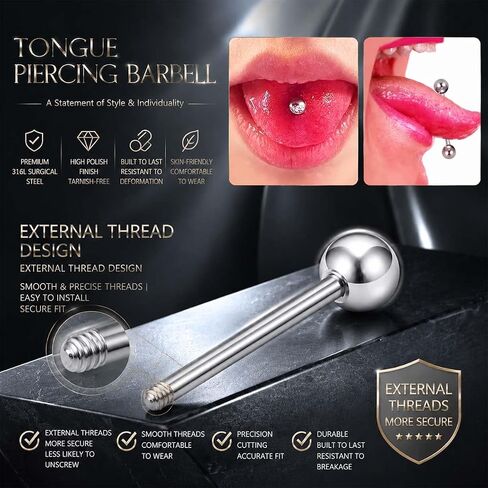 20Pcs 14G Nipple Rings Tongue Rings for Women, Surgical Steel and Clear Bioflex Barbells, 12mm 14mm 16mm 18mm 20mm Straight Barbell Piercing Jewelry, Flexible Retainers for Work Surgery in Saudi Arabia