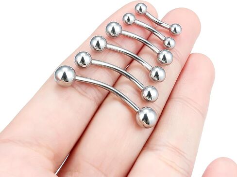 Hoeudjo Snake Eyes Tongue Rings 16G 14G Surgical Steel Snake Bite Piercing Jewelry Curved Barbell Eyebrow Rings Rook Daith Earrings for Women Men Wearable Bar Length 8-19mm in Kuwait
