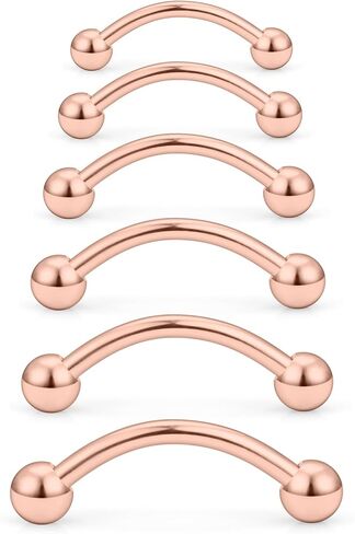 Hoeudjo Snake Eyes Tongue Rings 16G 14G Surgical Steel Snake Bite Piercing Jewelry Curved Barbell Eyebrow Rings Rook Daith Earrings for Women Men Wearable Bar Length 8-19mm in Kuwait