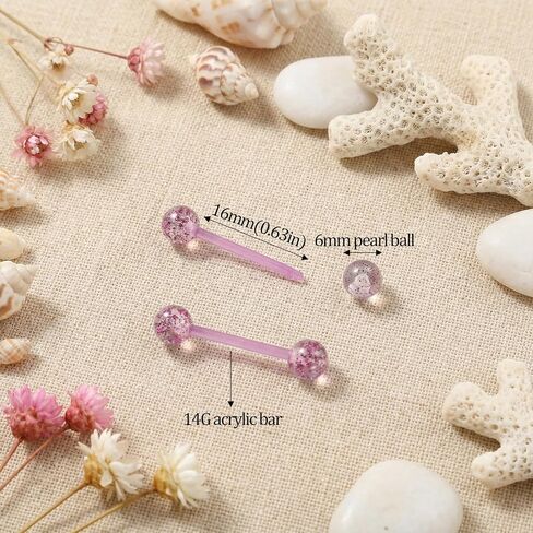 48 Pcs 14G Straight Tongue Barbell Piercing Jewelry Glow in Dark Acrylic Tongue Flexible Color for Women Men in Saudi Arabia