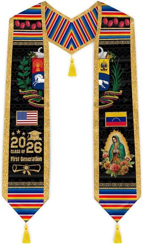 Graduation Stole Class of 2026, Flag Graduation Sash with Gift Box for High School & University in Saudi Arabia