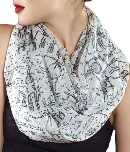 Etwoa White Science Infinity Scarf وشاح الكيمياء المهوس in Kuwait