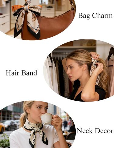 BEMYLV Neck Scarf for Women Large Square Satin Head Scarf Silky Bandana Purse Scarf Fashion in Saudi Arabia