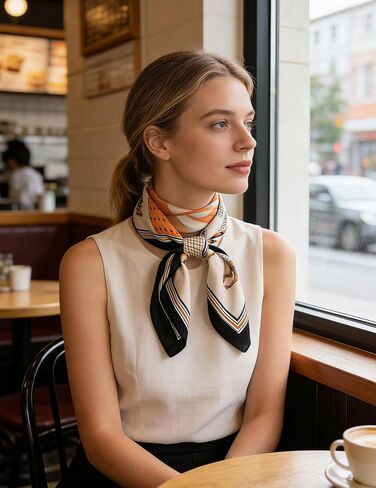 BEMYLV Neck Scarf for Women Large Square Satin Head Scarf Silky Bandana Purse Scarf Fashion in Saudi Arabia