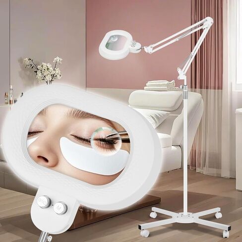 10X Magnifying Glass with Light, Mechanical Knob Infinite Color Stepless Dimmable Magnifying Lamp with Clamp, Magnifier with Light Hands Free for Reading Workbench Craft Close Wor in Saudi Arabia