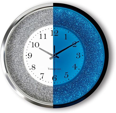 Lighted Wall Clock 12 Inch, Light and Sound Sensor, Light Up Wall Clock, Glow in The Dark, LED Illuminated Silent Non Ticking Battery Operated for Bedroom Living Room Decor (Silver) in Saudi Arabia
